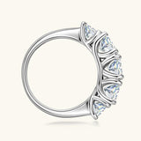 Sparkling Round Moissanite Diamonds Half Eternity Wedding Ladies Rings Engagement Wedding Sterling Silver Jewellery