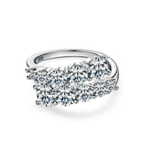 Double-row Wrap Open Twist Sparkling 10 Stone 3.26cttw Moissanite Diamonds Ring