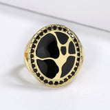 Sparkling Black Spinel Antique Look Hand Made Enamel 925 Silver Oriental Rings