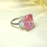 Luxury Radiant Cut 12 Carat Pink Colour High Quality AAAAA High Carbon Diamond High Definition Fine Jewellery Rings