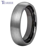 Domed Brushed Multicolor 6mm 8mm Tungsten Engagement Wedding Rings For Women Men