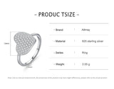 Romantic Heart 925 Sterling Silver Clean AAAA Lab Created Diamond Ring