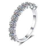 10 Stones 1ct Half Eternity Moissanite Diamonds Engagement Wedding Rings Sterling Silver Stackable Ring for Women