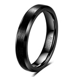 Brushed Silver Black Gold Colour 4/6/8/mm Tungsten Carbide Engagement Rings