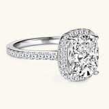Excellent GRA Certified 4CT Cushion Cut Moissanite Diamond Ring for Women Sterling Silver Wedding Fine Jewellery