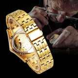 Top Brand Military Triangle Skeleton Automatic Luxury Full Stainless Steel Luminous Mens Sports Mechanical Watches