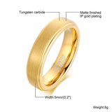 New Arrival Trendy 5MM Black Gold Colour Plated Tungsten Carbide Engagement Wedding Ring - Jewellery Gifts For Men - The Jewellery Supermarket