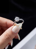 Luxury 1 Carat VV1 D Colour Real Moissanite Diamond Round Engagement Rings
