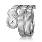 NEW Personality Snake Shaped Round Bracelet Wrapped Alloy Strap Quartz Watch