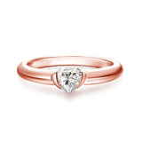Heart Cut 0.5CT VVS1 D Colour Moissanite Diamond Solitaire Sterling Silver Ring
