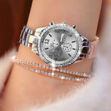 New Arrival Ladies Crystal Diamond Quartz Gold and Silver Colour Dress Watches for Women - The Jewellery Supermarket