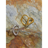18K Gold Plated Minimalist Stainless Steel Oval Hollow Stylish Chic Open Ring
