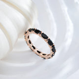 Unique Black AAA Zircon Crystal Setting 14K Rolled Gold Ring Luxury Fashion Jewellery