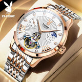 Fashion Luxury Skeleton Luxury Brand High Quality Multifunction Stainless Steel Automatic Mechanical Wristwatches
