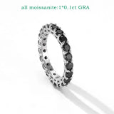 Stunning 3mm VVS1 D Colour Moissanite Diamonds Eternity 925 Sterling Silver Rings