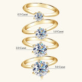 Solitaire 3ct 2ct 1ct VVS1 D Colour Moissanite 925 Silver Plated 18K Gold Wedding Ring