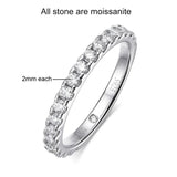 Marvelous D Colour VVS118K White Gold Plated Sterling Silver All Moissanite Row Rings Set For Women Fine Jewellery