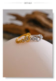 18K Gold Plated Exquisite Stainless Steel AAA Cubic Zirconia Diamonds Stylish Ring