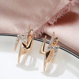 14K Gold Filled Hip Hop Lightning Style AAA Zircon Diamonds Minimalist Drop Earrings