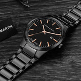 New Top Brand Luxury Calendar Stainless Steel Quartz Fashion Business Black Waterproof Mens Watches - The Jewellery Supermarket