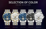 PLAYBOY Luxury Top Brand Fashion Automatic Mechanical Stainless Steel Waterproof Business Men's Watches for Men