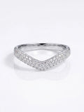 Fashion Real Round Moissanite Diamond V-Shape Ring Fine Jewellery