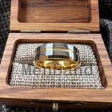 Groove Center Surface and Bevel Polished 6/8mm Tungsten Carbide Men's Women's Rings