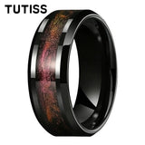 Various Flowing Sand/Green Grass Agate Inlay 8mm Tungsten Carbide Rings