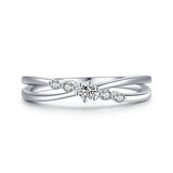 Selection of Silver Popular Irregular Stackable AAAA Lab Created Diamond Rings