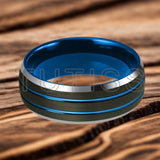 Double Groove Dome Polishing with Chamfering New Men's and Women's Tungsten Ring