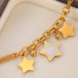 New Stainless Steel Charm Bracelets Sweet Stars Shell Pendants Bell Elegance Chain New Design Fashion Bracelet - The Jewellery Supermarket