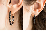 Hot Style Black or White 14K Rolled Rose Gold AAA Zircon Crystals Long Drop Earrings - Luxury Fashion Jewellery