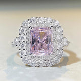 Luxury 3CT Radiant Cut Yellow, Pink, White Sapphire High Quality AAAAA High Carbon Diamond Party Engagement Rings