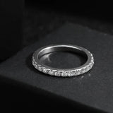 Superb 2mm Full Moissanite Diamonds Stackable Eternity Ring S925 Silver Classic Versatile Fine Jewellery