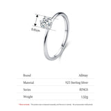 Stunning 925 Sterling Silver AAAA Lab Created Diamond Stackable Solitaire Ring
