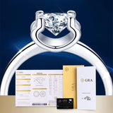 Super 1ct D Colour VVS1 Moissanite Diamond Silver Solitaire Rings For Women GRA, Certified Fine Wedding Jewellery