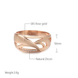 Outstanding 14K Rolled Rose Gold Glossy New Fashion Geometry AAA Zircon Diamonds Ring - Fine Wedding Jewellery