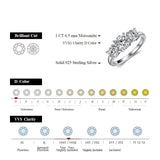Three Stone 2.0ct D Colour VVS1 Round 18KWGP Silver Moissanite Diamonds Rings For Women Diamond Test Passed Jewellery
