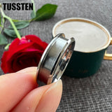 New Arrival Groove For Inlay Channel Polished Shiny Dome Edges 6MM Tungsten Weddings Rings - Fashion Jewellery - The Jewellery Supermarket