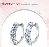 Fabulous 3ct VVS1 Platinum Plated Moissanite Diamonds Hoop Earrings Silver Huggie Earring Luxury Fine Jewellery - The Jewellery Supermarket