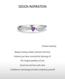 Delicate Twisted Silver Romantic Purple Heart AAAA Lab Created Diamond Ring
