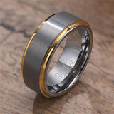 New Vintage Gold Silver Color 8mm Width Tungsten Unisex Luxury Wedding Rings -  Classic Ring Jewellery - The Jewellery Supermarket