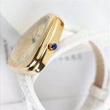 Luxury Roman Numerals Dial Classic Leather Snake Design Bangle Ladies&nbsp; Quartz Watch - Ideal Gifts