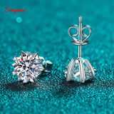 Stunning  WGP 0.3-2CT Real Moissanite Diamonds Stud Earrings for Women - Sparkling  Sterling Silver Fine Jewellery