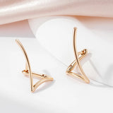 14 Karat Rolled Gold Triangle Simple Design Drop Daily Earrings For Women