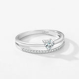 Elegant Dazzling Heart AAAA Lab Created Diamond 925 Sterling Silver Ring