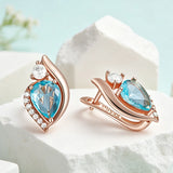 14 Karat Gold Filled Trendy Blue AAA Zircon Crystals Earrings High Quality Fine Jewellery
