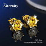 New Silver Moissanite Diamond Studs Earrings Pass Diamond Tester For Men Women