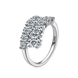 Double-row Wrap Open Twist Sparkling 10 Stone 3.26cttw Moissanite Diamonds Ring