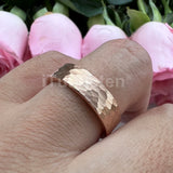I Love You Stamped 6mm 8mm Tungsten Hammer Ring for Men Women  Comfort Fit